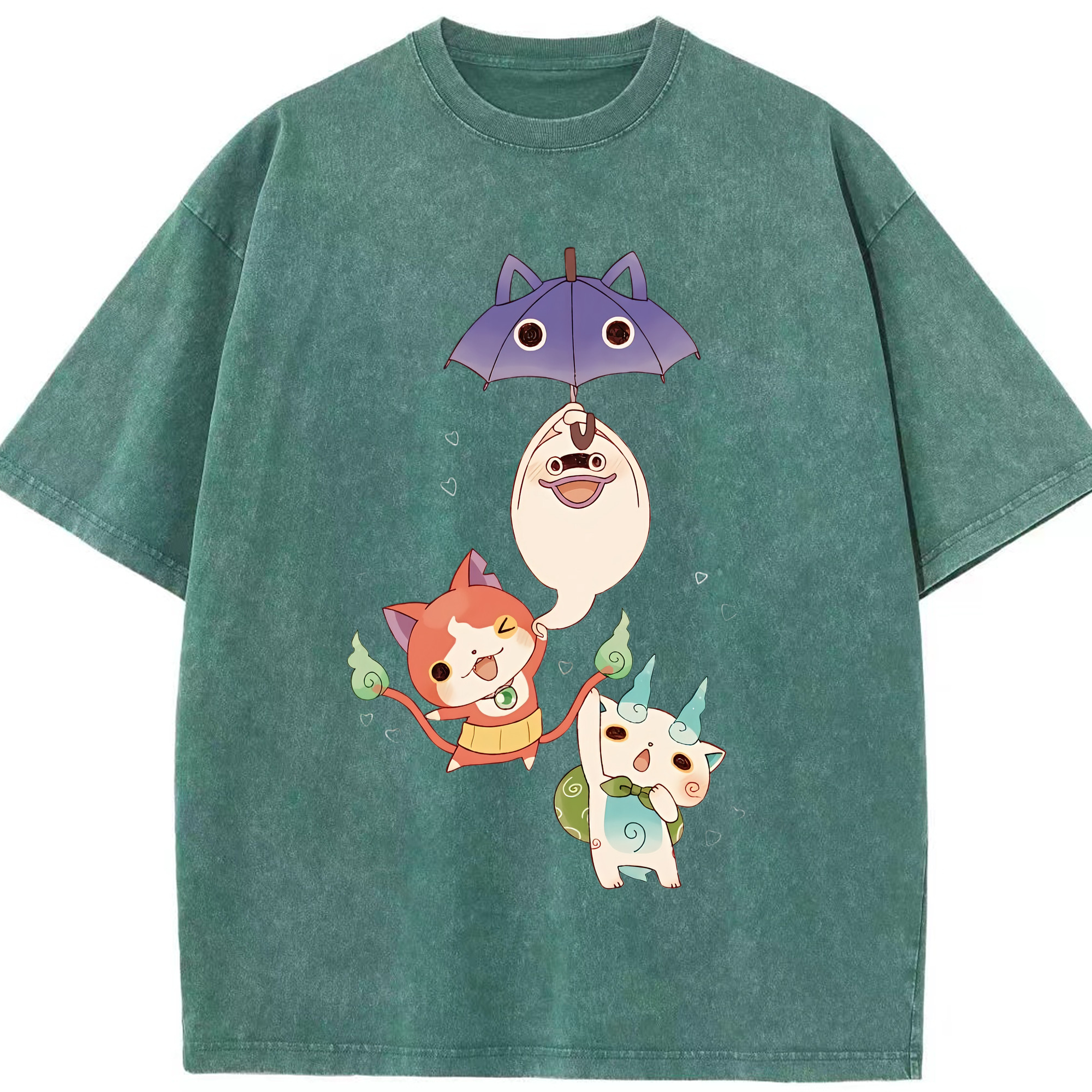 （画像用） 妖怪ウォッチ Yo-kai Watch 綿100% ヴィンテージ風 半袖Tシャツ（フロントプリント）